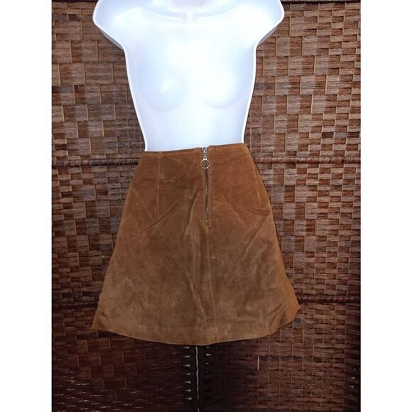 Blank NYC Brown Leather Suede Skirt - Picture 2 of 2